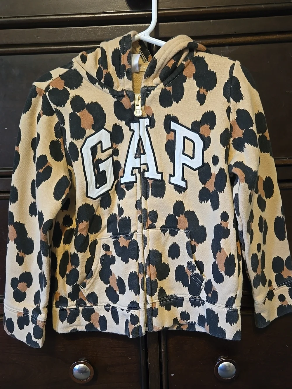 GAP Leopard Print Zip-Up Hoodie